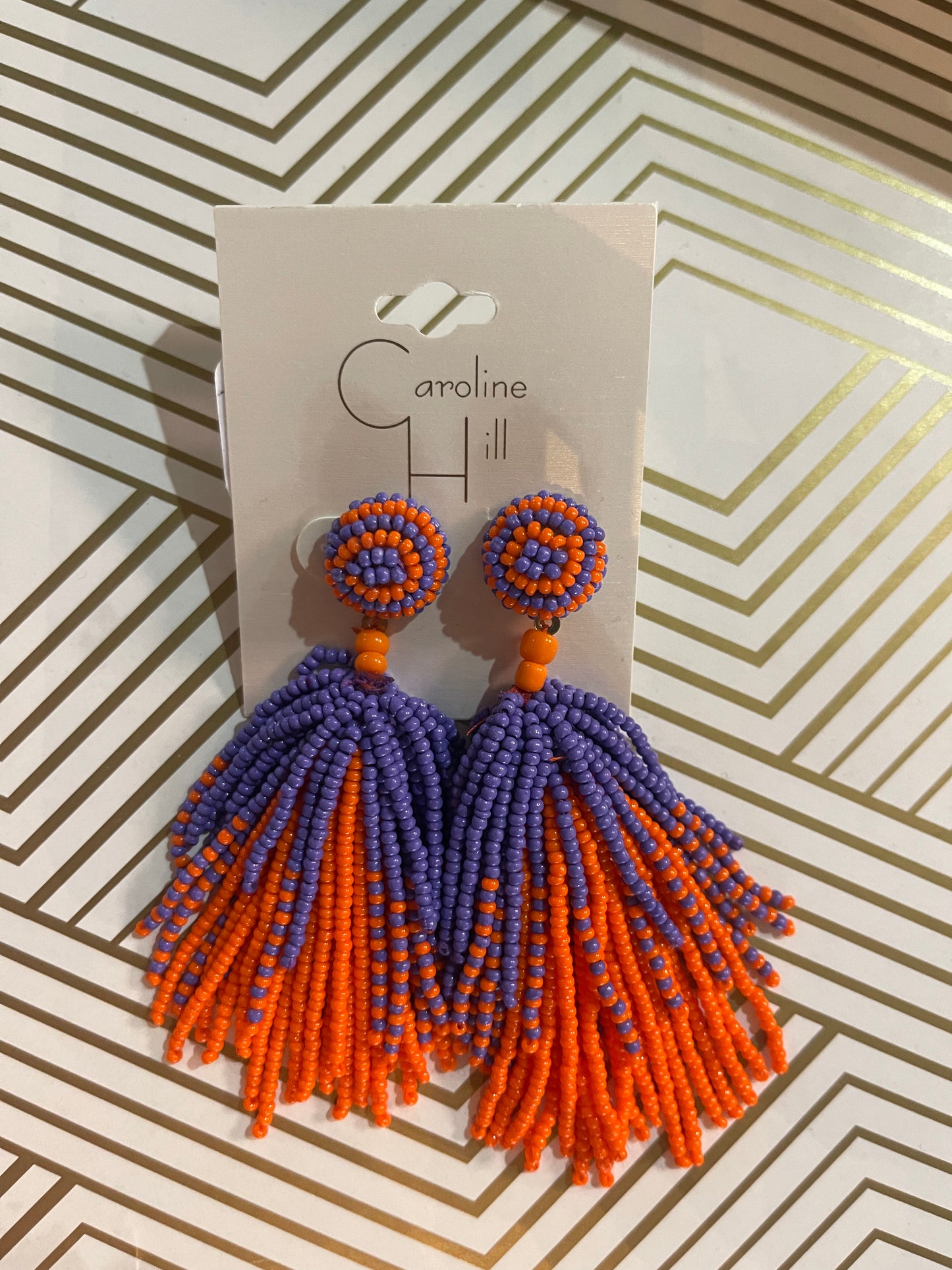 Clemson Beaded Earrings