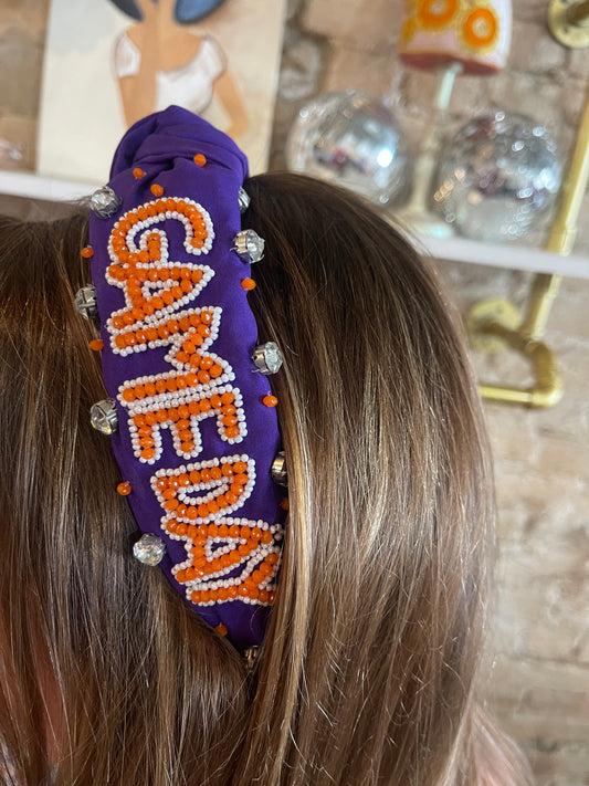 Purple and Orange Gameday Headband