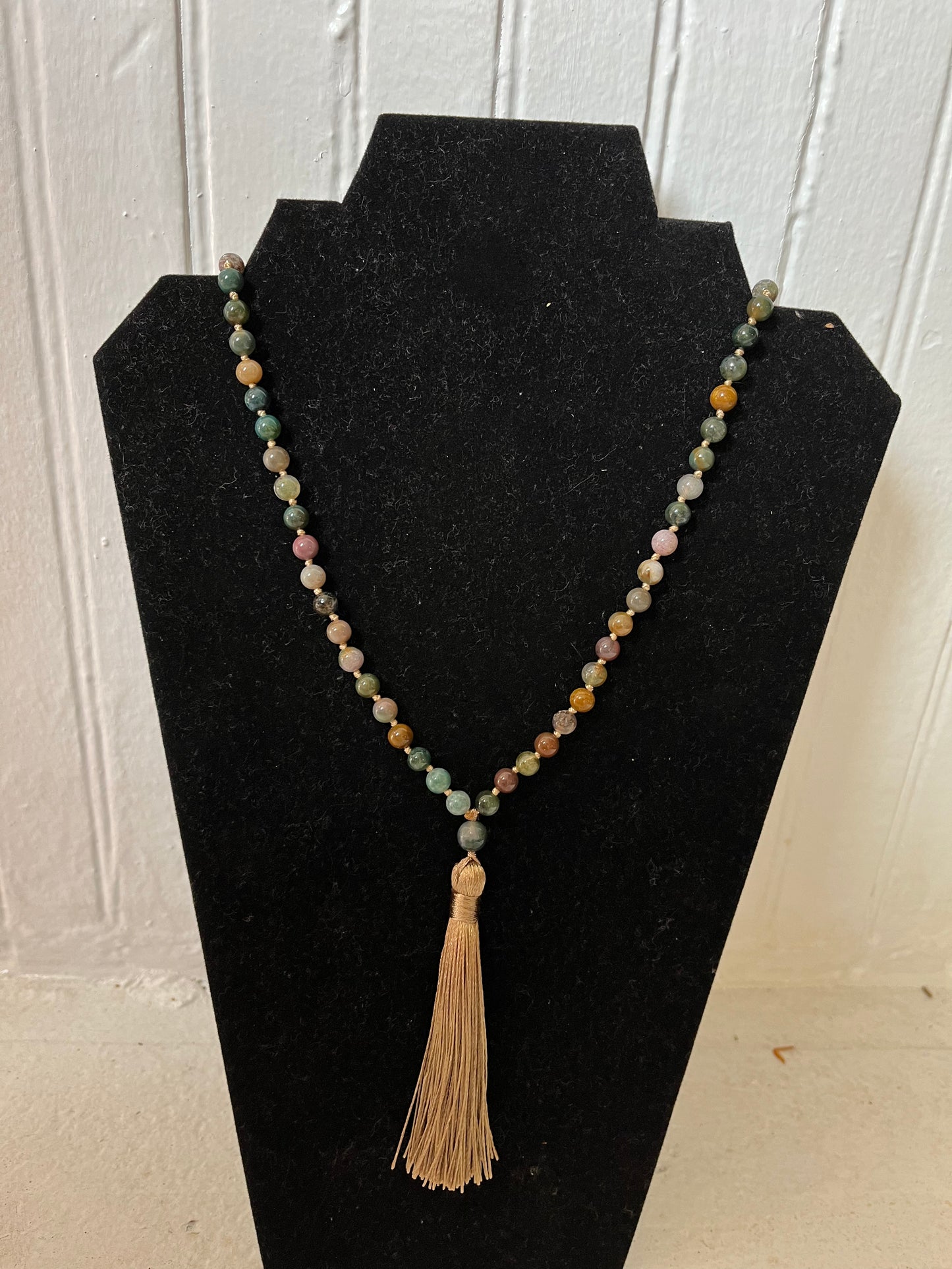 Beaded Multicolor Tassel Necklace