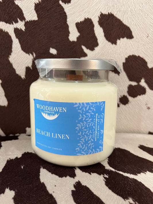 “Beach Linen” Woodhaven Candle