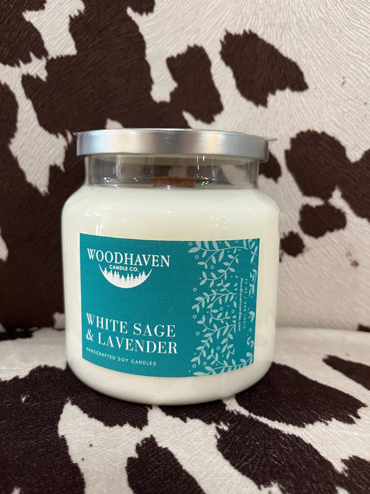 “White Sage & Lavender” Woodhaven Candle
